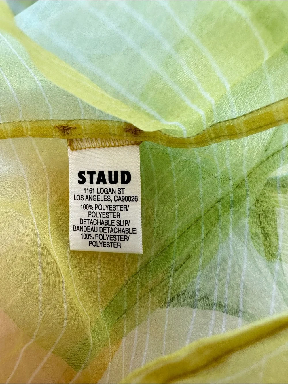 STAUD Rainbow Organza Tiered Mini Dress w/ Detachable Slip Size S